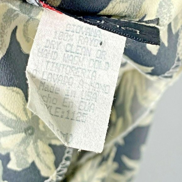 Vintage 70s 80s Giovana floral Patter s/s Rayon blouse top Sz Medium Made in USA - Picture 10 of 10